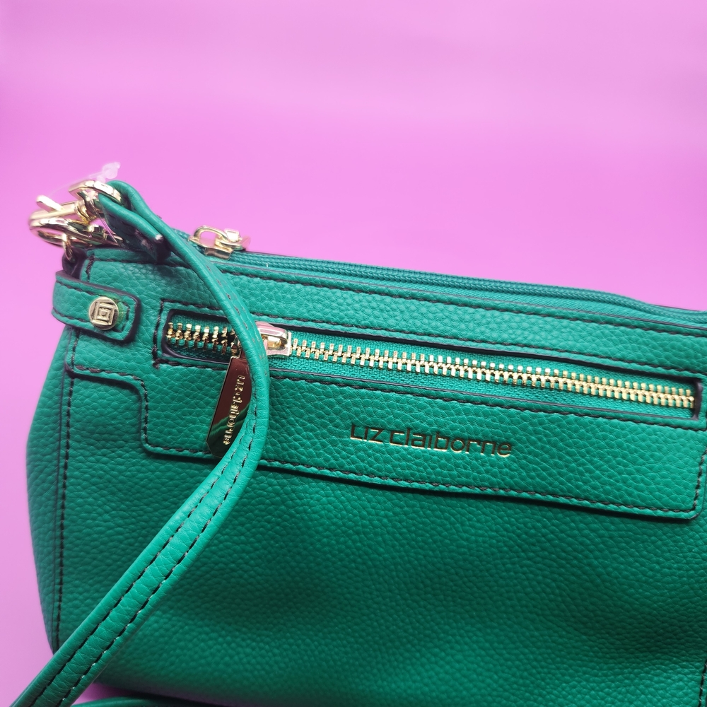 Liz Claiborne Elly Convertible Crossbody Bag Green NWT - Picture 8 of 8